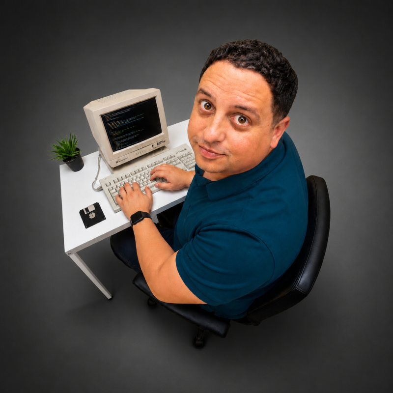 Fidel Duran working at a desk